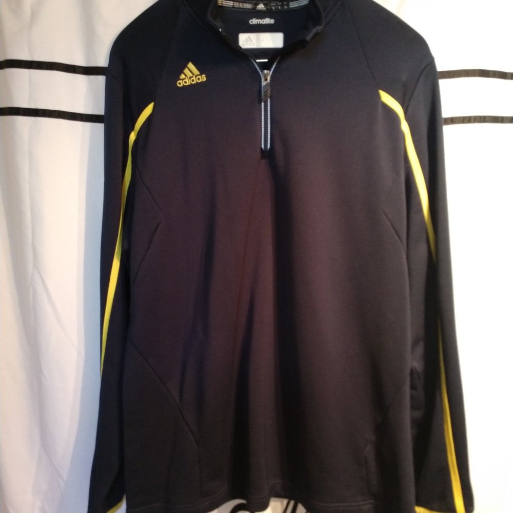 Adidas Polyester L/S 1/4 Zip Running Pullover (L)